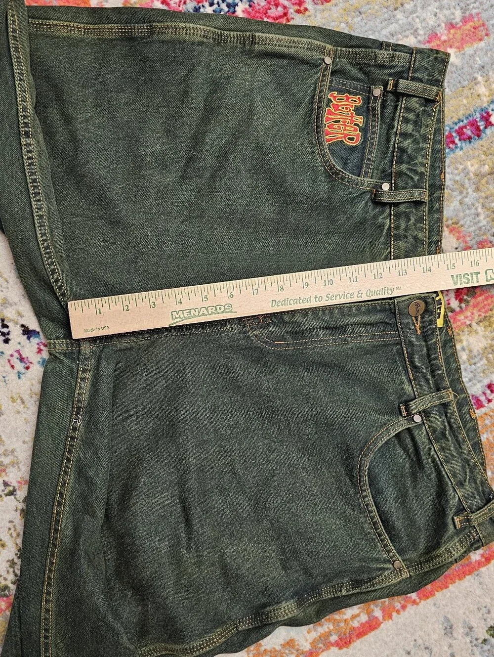 Butter Goods Tour Denim Jeans Men's 38 x 30 Relaxed Loose Fit Army Green Pants
